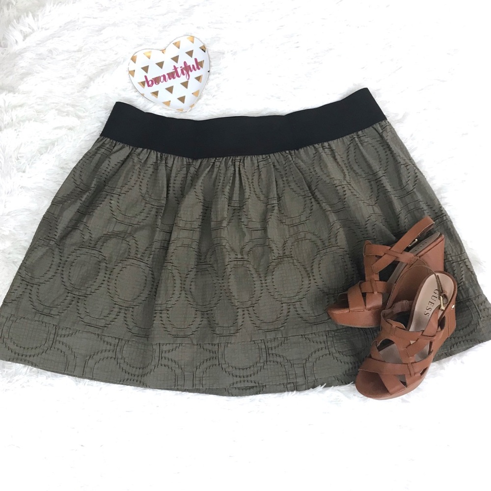 Simply Vera Brown Taupe Black Waist Skirt Sz XL